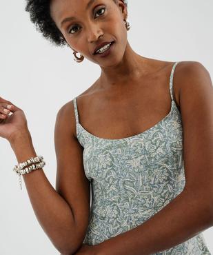 Robe longue fluide et fleurie à fines bretelles femme vue2 - GEMO(FEMME PAP) - GEMO