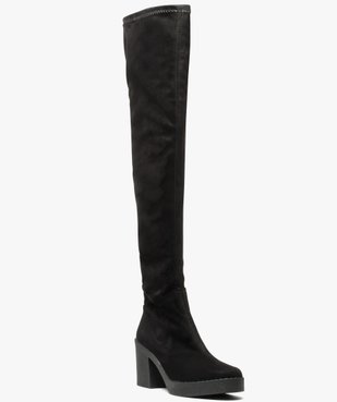 Bottes femme cuissardes à talon et semelle plateforme  vue2 - GEMO(URBAIN) - GEMO