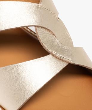 Mules femme à talon plat et larges brides en cuir - Taneo vue6 - TANEO - GEMO
