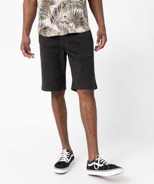 Bermuda homme en toile extensible 5 poches coupe chino vue1 - GEMO (HOMME) - GEMO