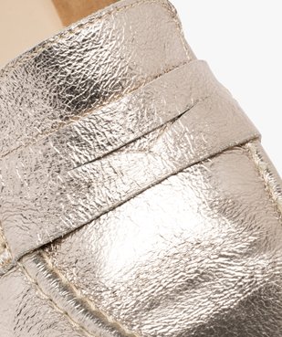 Mocassins dessus et semelle intérieure cuir à tige brillante femme vue6 - TANEO - GEMO