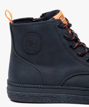 Boots garçon unis à bout renforcé et détails fluo vue6 - GEMO 4G GARCON - GEMO