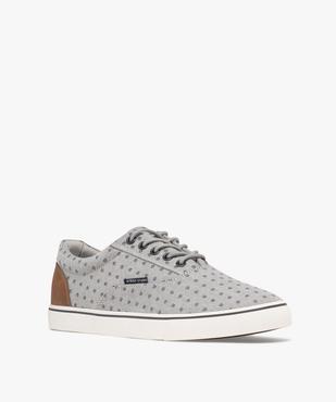 Tennis en toile à motifs fermeture lacets homme - Urban Steps vue3 - URBAN STEPS GEMO FOR GOOD - GEMO