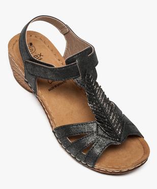 Sandales femme confort dessus pailleté à bride scratch vue5 - GEMO (CONFORT) - GEMO