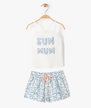 Ensemble bébé fille 2 pièces à motifs palmiers : débardeur et short vue1 - GEMO(BEBE DEBT) - GEMO