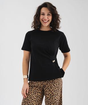 Tee-shirt manches courtes avec bijou sur l’avant femme vue1 - GEMO 4G FEMME - GEMO