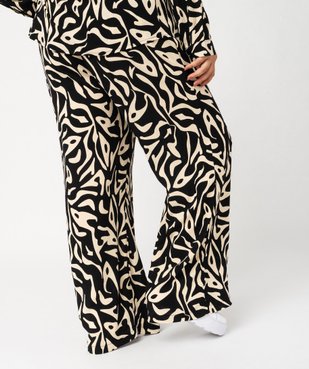 Pantalon large en viscose froissée femme grande taille vue3 - GEMO (G TAILLE) - GEMO