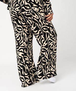 Pantalon large en viscose froissée femme grande taille vue3 - GEMO (G TAILLE) - GEMO