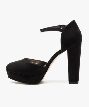 Escarpins brodés à plateforme et talon haut vue3 - GEMO(URBAIN) - GEMO
