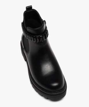 Boots fille chelsea à épaisse semelle crantée et bride fantaisie vue5 - GEMO (ENFANT) - GEMO