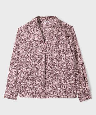 Chemise manches longues imprimée en maille gaufrée femme grande taille vue1 - GEMO (G TAILLE) - GEMO