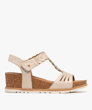 Sandales compensées avec larges brides à scratch femme - Valentina Baldano vue1 - VALENTINA BALDA - GEMO
