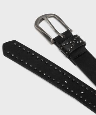 Ceinture lisse à clous et boucle en métal brossé femme vue2 - GEMO (ACCESS) - GEMO