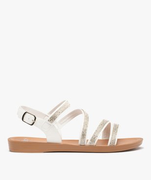 Sandales femme plates à brides strass unies vue1 - GEMO (CASUAL) - GEMO