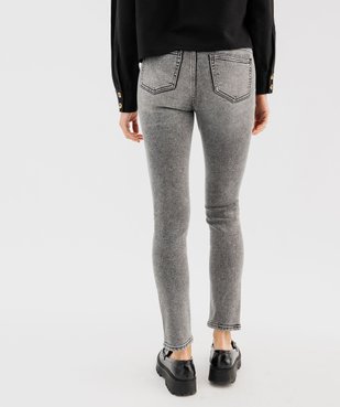 Jean slim taille normale en denim extensible délavé femme vue3 - GEMO 4G FEMME - GEMO