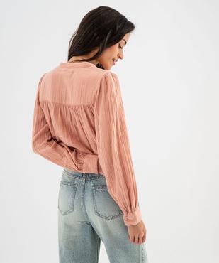 Chemise en gaze de coton femme vue3 - GEMO(FEMME PAP) - GEMO