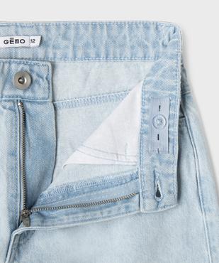 Bermuda en jean taille haute finition sans coutures fille vue2 - GEMO 4G FILLE - GEMO