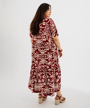 Robe longue imprimée avec col chemise femme grande taille vue3 - GEMO 4G GT - GEMO