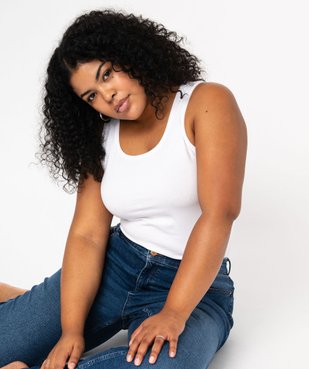 Débardeur femme grande taille uni en coton extensible vue1 - GEMO 4G GT - GEMO