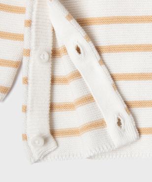 Pull brassière rayé avec fermeture sur le côté bébé vue3 - GEMO(BB COUCHE) - GEMO