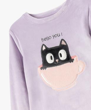 Pyjama en velours motif chat fille vue2 - GEMO (ENFANT) - GEMO