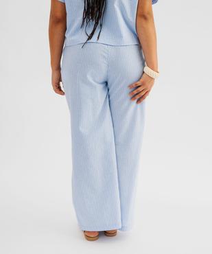 Pantalon rayé en coton femme grande taille vue3 - GEMO (G TAILLE) - GEMO