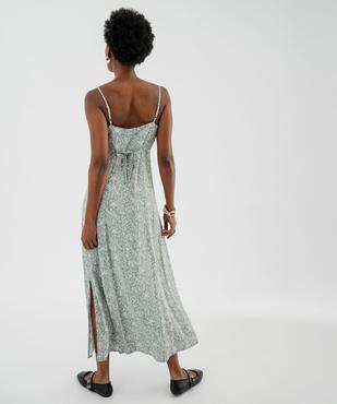 Robe longue fluide et fleurie à fines bretelles femme vue3 - GEMO(FEMME PAP) - GEMO