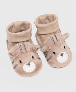 Chaussons de naissance montants en velours garçon vue5 - LITTLE LOVE - GEMO