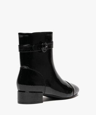 Boots femme vernies à bout carré et à zip vue5 - GEMO (CASUAL) - GEMO