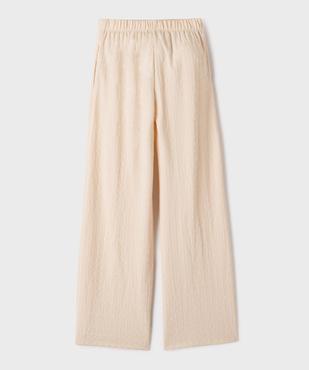 Pantalon large et fluide en matière texturée fille vue3 - GEMO 4G FILLE - GEMO