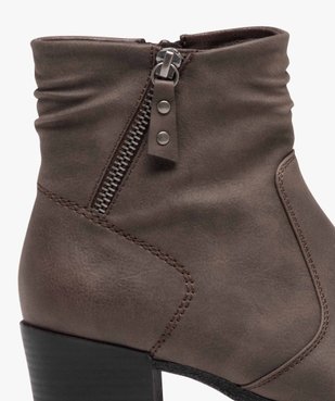 Boots fourrées à talon et semelle plateforme femme vue6 - GEMO (CONFORT) - GEMO