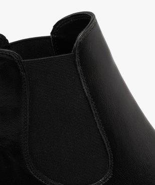 Bottines femme à talon dessus en cuir et bout amande style Chelsea - Tanéo vue6 - TANEO - GEMO