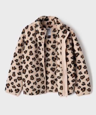 Sweat zippé à col montant en sherpa fille vue2 - GEMO (ENFANT) - GEMO