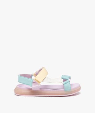 Sandales fille à brides en tissu pastel avec semelle épaisse - MOD8 vue1 - MOD8 - GEMO