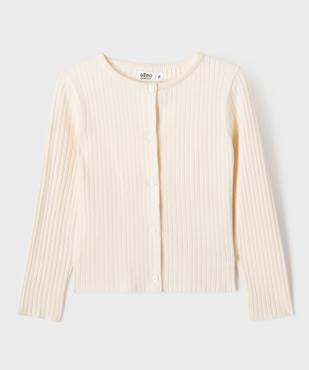Gilet en maille côtelée coupe ajustée fille vue2 - GEMO 4G FILLE - GEMO