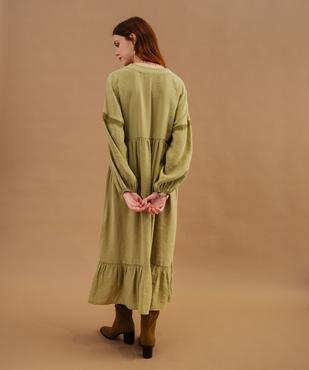 Robe longue à manches longues look bohème femme vue5 - GEMO(FEMME PAP) - GEMO