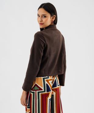 Veste courte en velours peau de pêche femme vue4 - GEMO(FEMME PAP) - GEMO