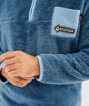 Veste d'intérieur en polaire duveteuse à col camionneur homme - Roadsign vue2 - ROADSIGN - GEMO