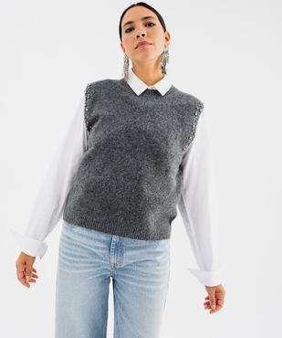Pull sans manches col rond femme vue5 - GEMO(FEMME PAP) - GEMO