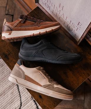 Baskets basse de ville à lacets et zip homme - Urban Steps vue7 - URBAN STEPS - GEMO
