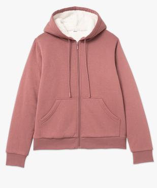 Sweat zippé à capuche doublure sherpa femme vue4 - GEMO(FEMME PAP) - GEMO