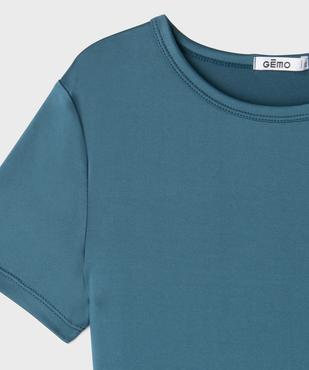 Tee-shirt manches courtes court et moulant fille vue2 - GEMO (JUNIOR) - GEMO