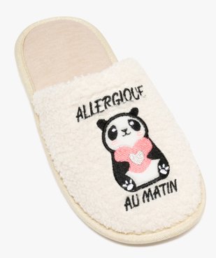 Chaussons mules en textile bouclette avec motif panda femme vue5 - GEMO 4G FEMME - GEMO