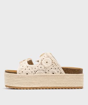 Mules à semelle plateforme tressée et brides macramé femme vue3 - 5 MILES - GEMO