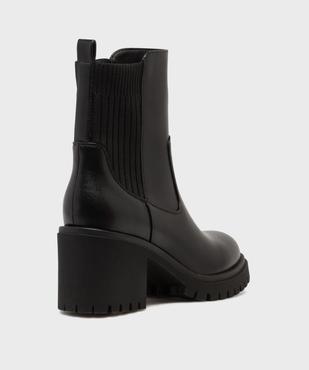 Boots à talon et semelle crantée chunky à col chaussette femme - 5 Miles vue4 - 5 MILES - GEMO
