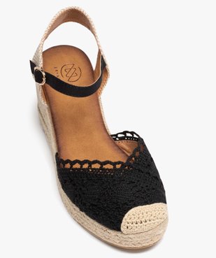 Sandales femme compensées en jute avec dessus brodé vue5 - SANS MARQUE - GEMO