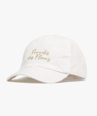 Casquette brodée avec inscription pailletée fille vue1 - GEMO 4G FILLE - GEMO