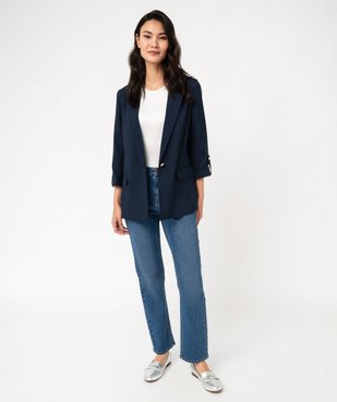 Jean Regular taille haute en denim stretch délavé femme - Longueur L26 vue6 - GEMO(FEMME PAP) - GEMO