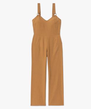 Combinaison pantalon femme à bretelles contenant du lin vue4 - GEMO 4G FEMME - GEMO