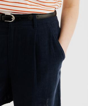 Bermuda ample et chic en viscose-lin avec ceinture femme vue2 - GEMO(FEMME PAP) - GEMO